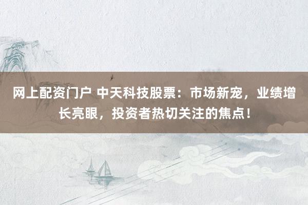 网上配资门户 中天科技股票：市场新宠，业绩增长亮眼，投资者热切关注的焦点！