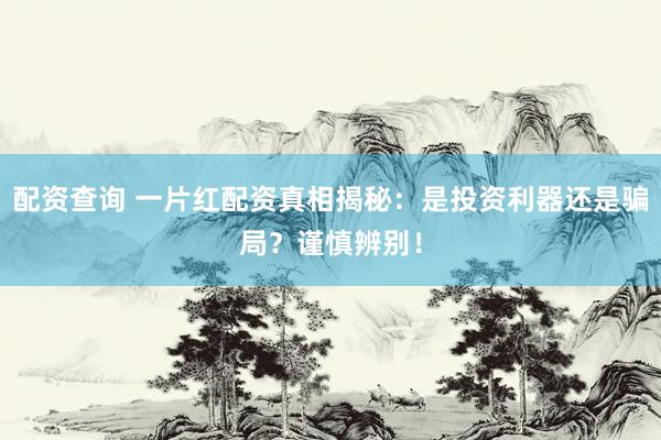 配资查询 一片红配资真相揭秘：是投资利器还是骗局？谨慎辨别！