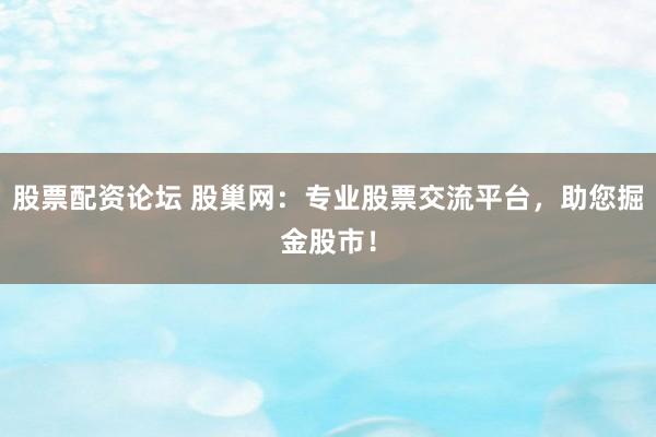 股票配资论坛 股巢网：专业股票交流平台，助您掘金股市！