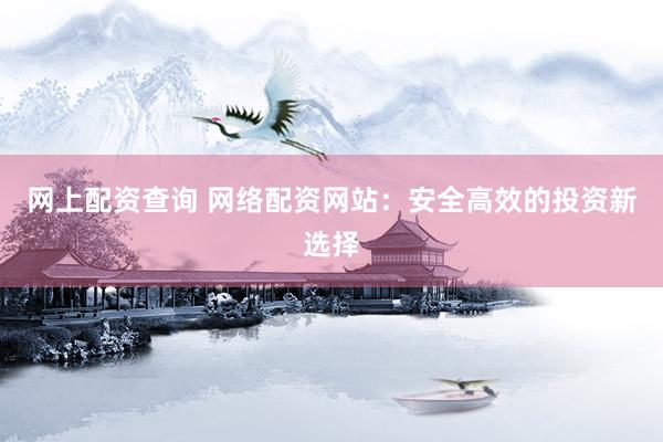 网上配资查询 网络配资网站：安全高效的投资新选择
