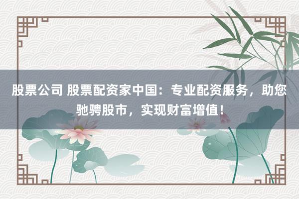 股票公司 股票配资家中国：专业配资服务，助您驰骋股市，实现财富增值！