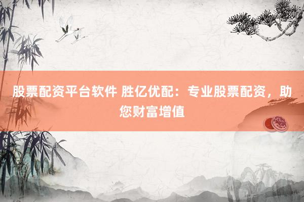 股票配资平台软件 胜亿优配：专业股票配资，助您财富增值
