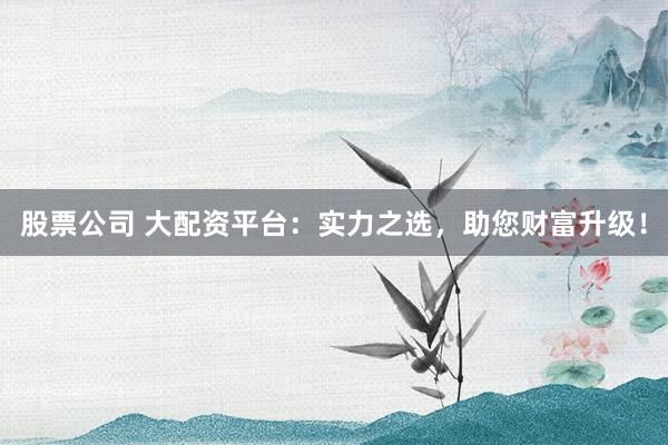 股票公司 大配资平台：实力之选，助您财富升级！