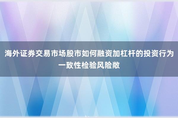 海外证券交易市场股市如何融资加杠杆的投资行为一致性检验风险敞