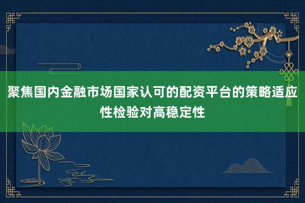 聚焦国内金融市场国家认可的配资平台的策略适应性检验对高稳定性