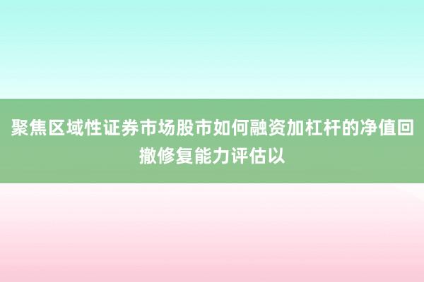 聚焦区域性证券市场股市如何融资加杠杆的净值回撤修复能力评估以