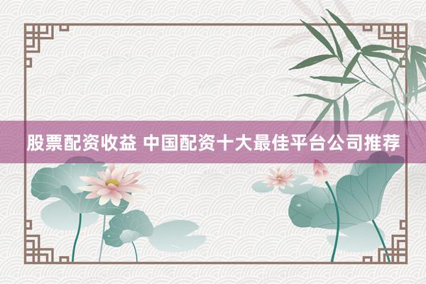 股票配资收益 中国配资十大最佳平台公司推荐