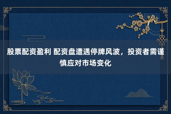 股票配资盈利 配资盘遭遇停牌风波，投资者需谨慎应对市场变化